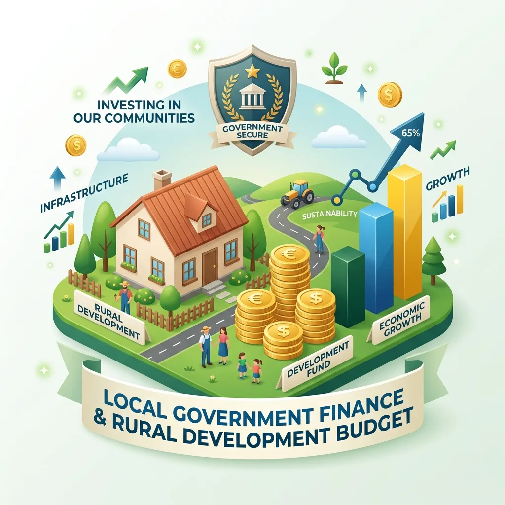 Government finance and village budget allocation illustration